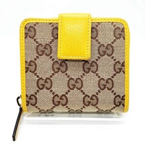 ❌SOLD❌ Gucci GG Supreme Canvas Leather Compact Wallet